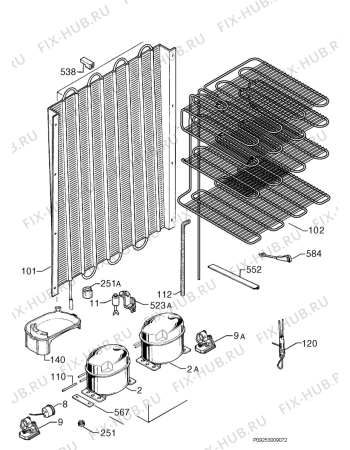 Взрыв-схема холодильника Electrolux ER7827B - Схема узла Cooling system 017